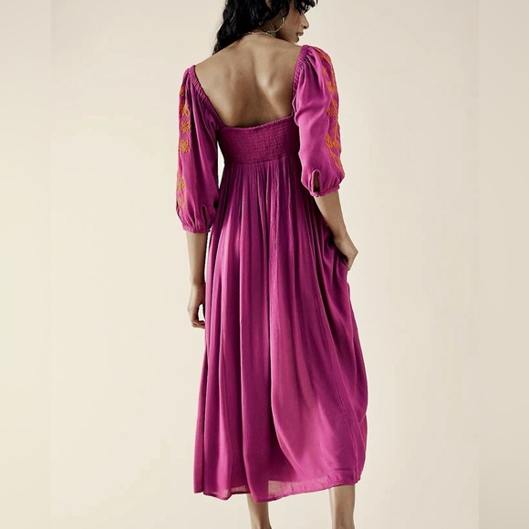 Free People Wedgewood Maxi Dress in Orchid Pavillion Size Medium Z209-34 - Picture 3 of 12
